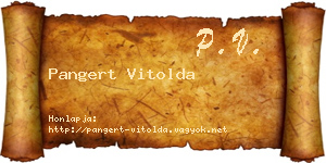 Pangert Vitolda névjegykártya